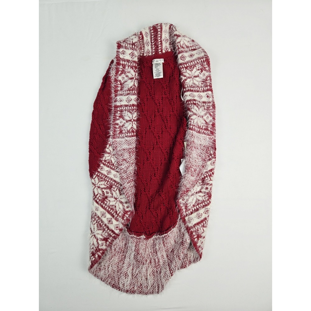 Max Studio Kids sleeveless vest sweater NWT sz M 10/12 red white